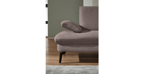 ECKSOFA in Chenille, Mikrofaser Haselnussfarben 299/157 cm - Schwarz/Haselnussfarben, Design, Textil/Metall (299/157cm) - Dieter Knoll