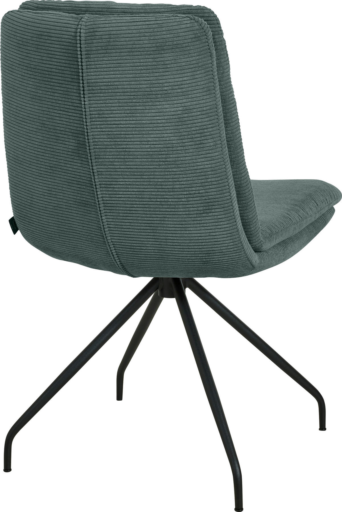 STUHL  in Cord  - Schwarz/Grün, Design, Textil/Metall (49/90/68cm) - Johann Jakob