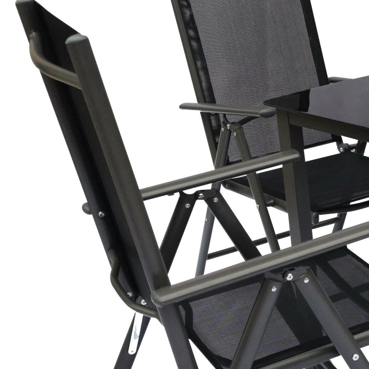 GARTENGARNITUR 5-teilig Aluminium  - Schwarz, Basics, Metall (80/73/80cm) - MID.YOU