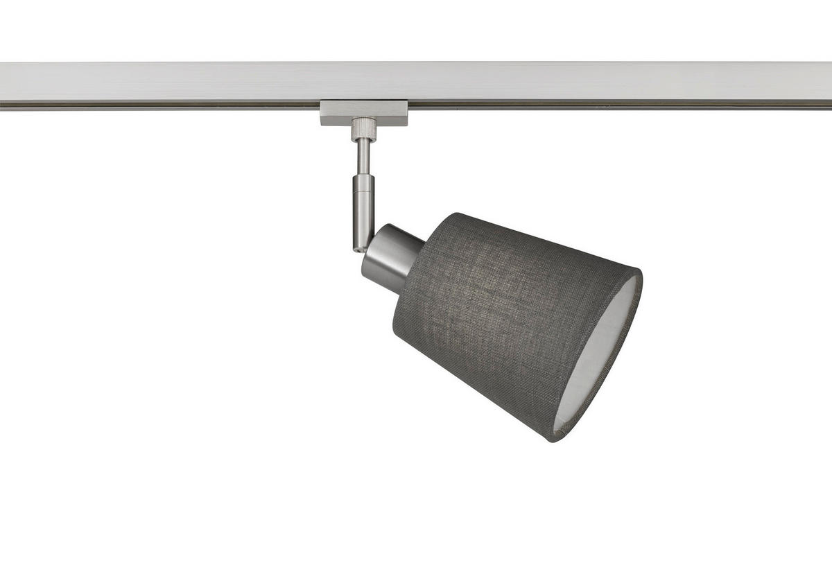 SCHIENENSYSTEM - Grau/Nickelfarben, Basics, Textil/Metall (11/23cm) - Fischer & Honsel