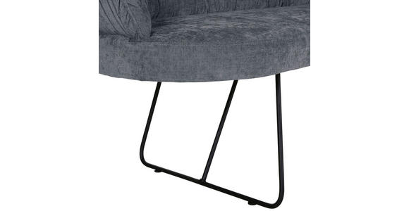 SITZBANK 202/88/65 cm Flachgewebe Grau Metall - Schwarz/Grau, Design, Textil/Metall (202/88/65cm) - Novel