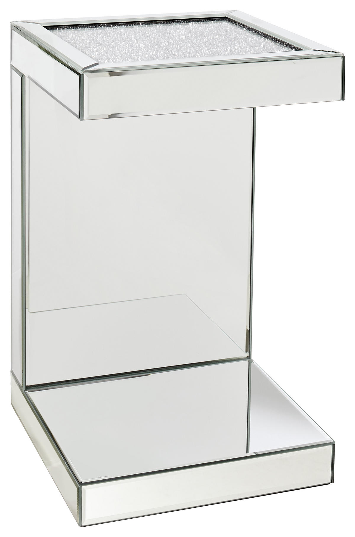 KISASZTAL Üveg, faalapú anyag 30,5/30,5/50,5 cm  - ezüst, Design, faalapú anyag/Üveg (30,5/30,5/50,5cm) - Xora