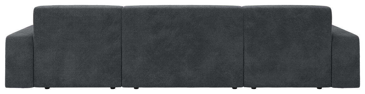 WOHNLANDSCHAFT in Cord Dunkelgrau  - Dunkelgrau/Schwarz, Modern, Kunststoff/Textil (162/329/162cm) - Trendmanufaktur