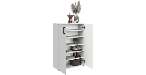 SCHUHSCHRANK  in 70/106/33,4 cm  - Alufarben/Weiß, KONVENTIONELL, Holzwerkstoff/Kunststoff (70/106/33,4cm) - Xora