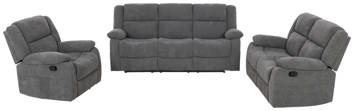 2-SITS SOFFA i textil grå  - svart/grå, Basics, textil/plast (153/101/90cm) - P & B