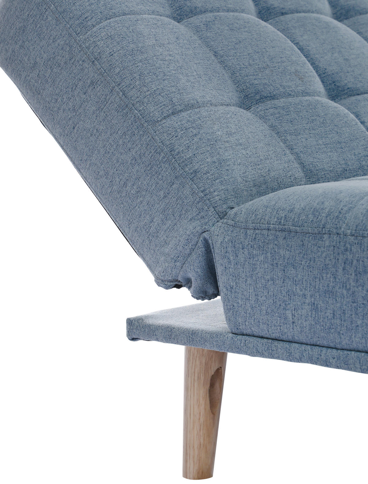 SCHLAFSOFA Leinenoptik Hellblau  - Schwarz/Naturfarben, Design, Holz/Kunststoff (179/81/85cm) - P & B