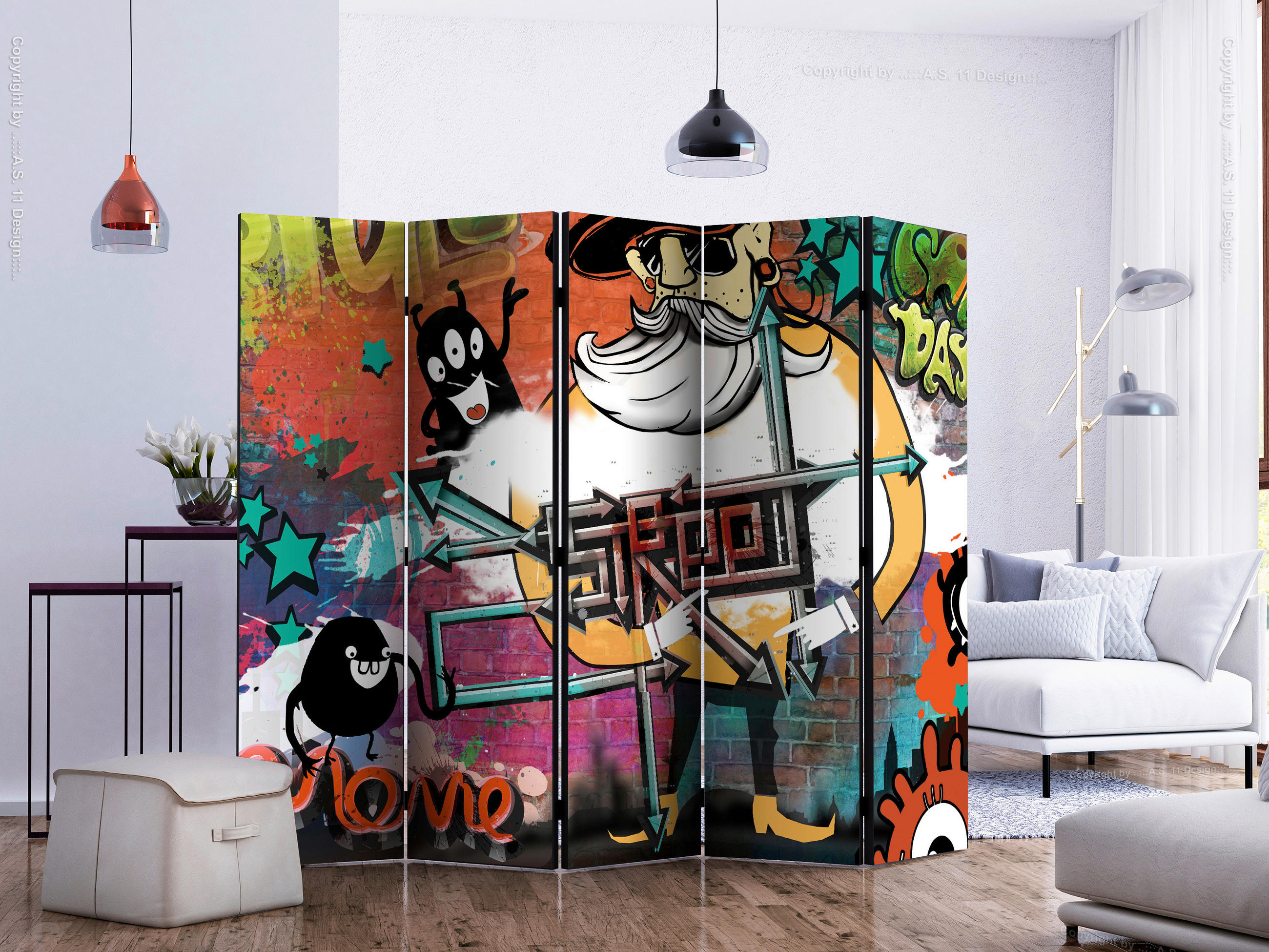 artgeist Paravent Mehrfarbig 225x172x3 cm