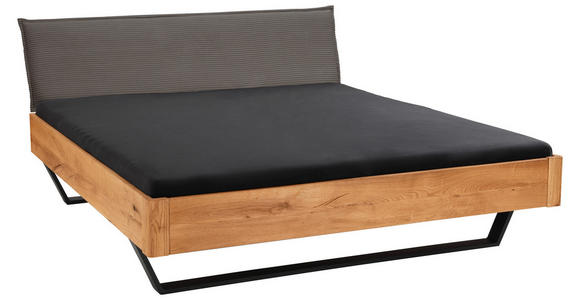 BALKENBETT 140/200 cm  in Wildeiche, Grau  - Wildeiche/Schwarz, Natur, Holz/Textil (140/200cm) - Linea Natura