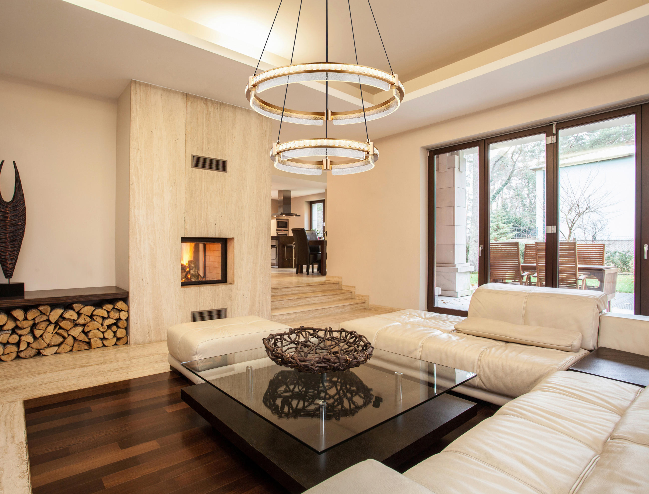 Lustră 60/120 cm  - străveziu/auriu, Design, plastic/metal (60/120cm)