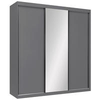 SCHIEBETÜRENSCHRANK 200/215/59,5 cm 3-türig  - Schwarz/Graphitfarben, MODERN, Holzwerkstoff/Metall (200/215/59,5cm) - MID.YOU