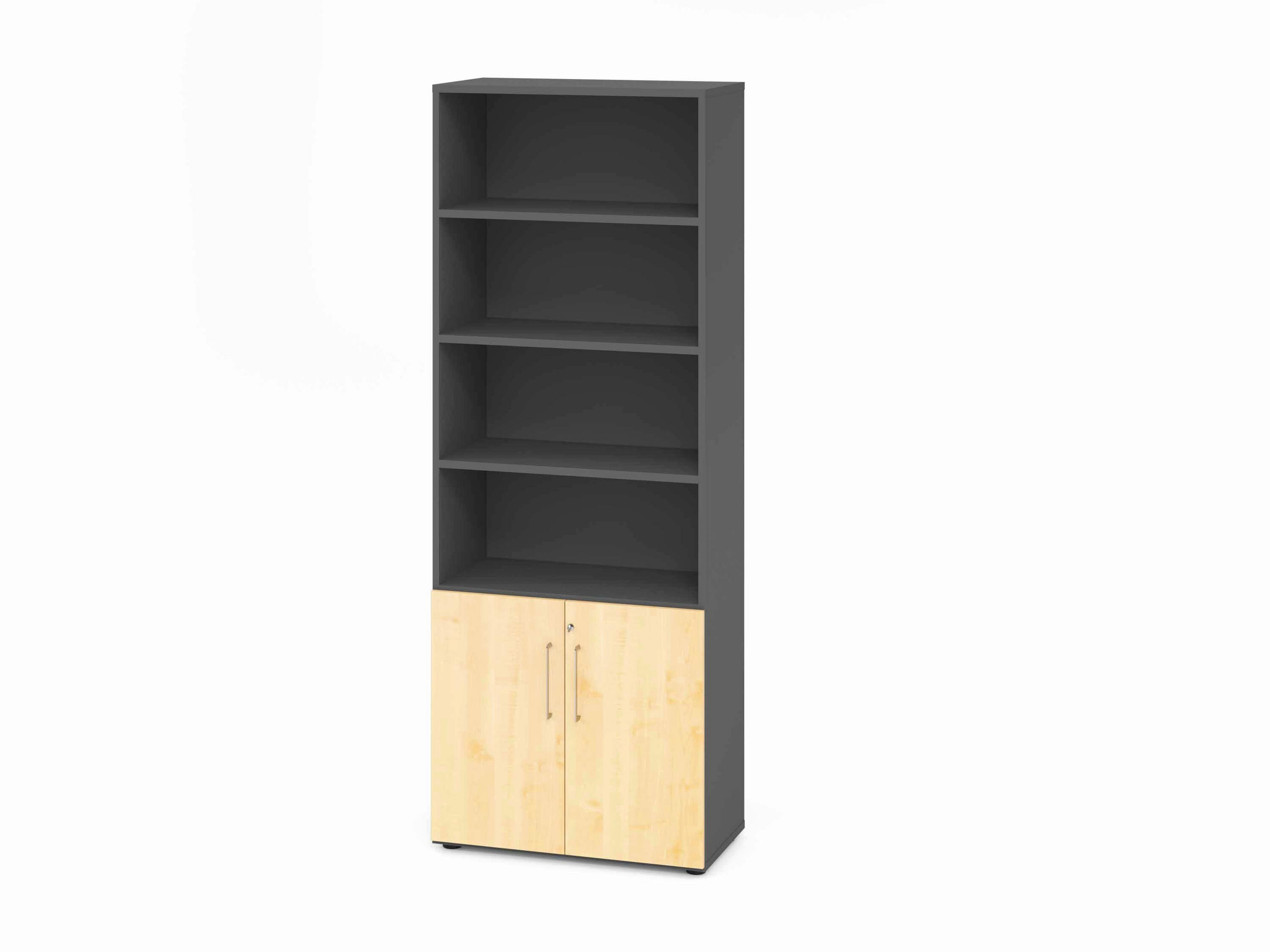 AKTENSCHRANK Graphitfarben, Ahornfarben  - Ahornfarben/Graphitfarben, Basics, Holzwerkstoff (80/215,6/41,7cm) - Venda