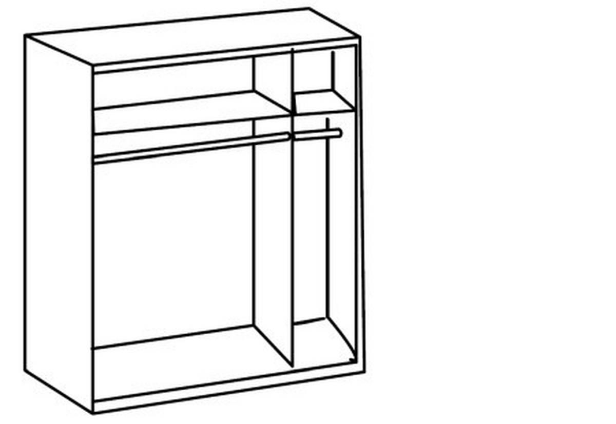 ŠATNÍ SKŘÍŇ SE ZRCADLEM, bílá, 135/198/64 cm - bílá, Design, kov/kompozitní dřevo (135/198/64cm) - MID.YOU