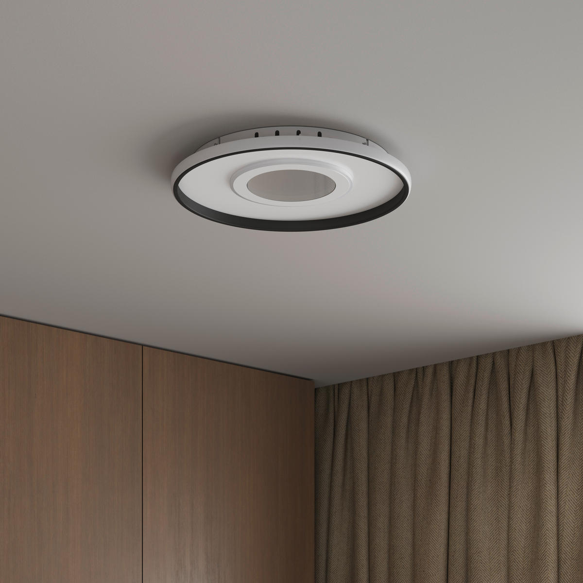 LED-DECKENLEUCHTE 50/5,5 cm   - Schwarz/Weiß, Trend, Kunststoff/Metall (50/5,5cm) - Novel