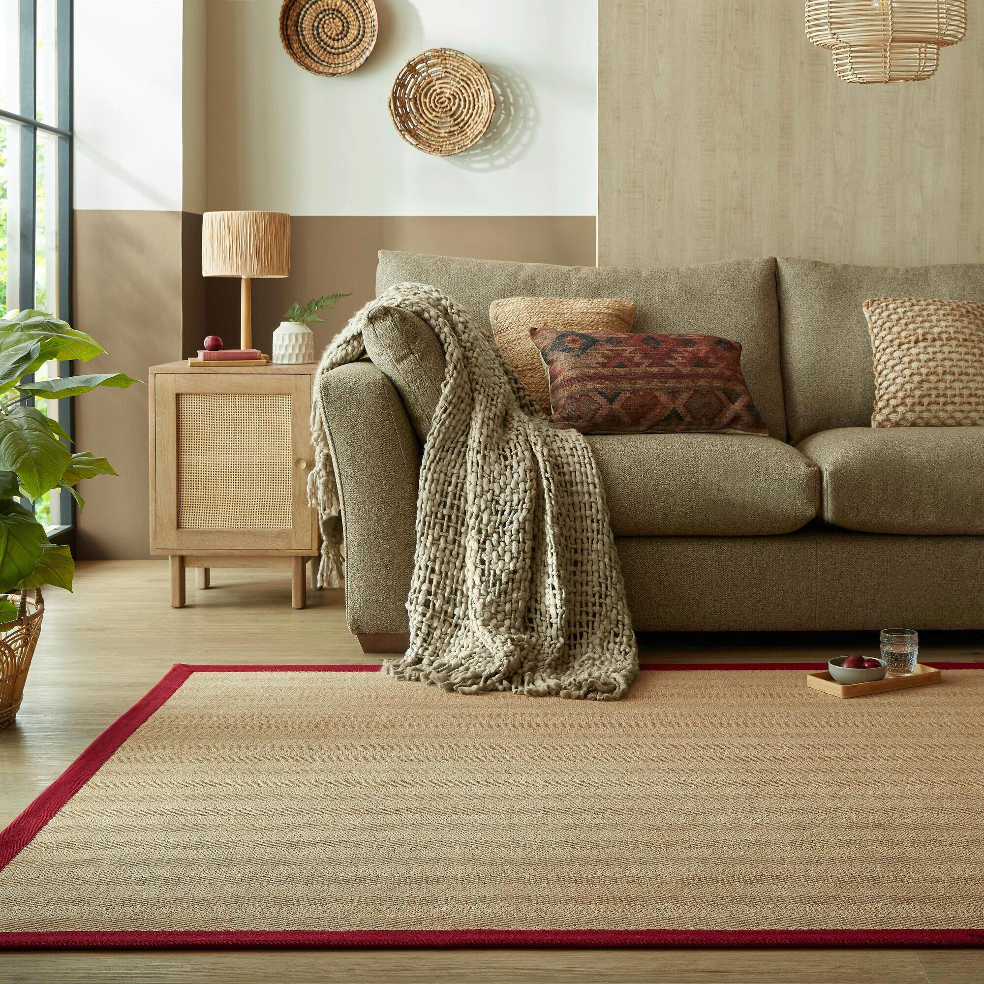 JUTETEPPICH 200/290 cm KIRA JUTE Rot, Naturfarben - Rot/Naturfarben, KONVENTIONELL, Kunststoff/Textil (200/290cm)