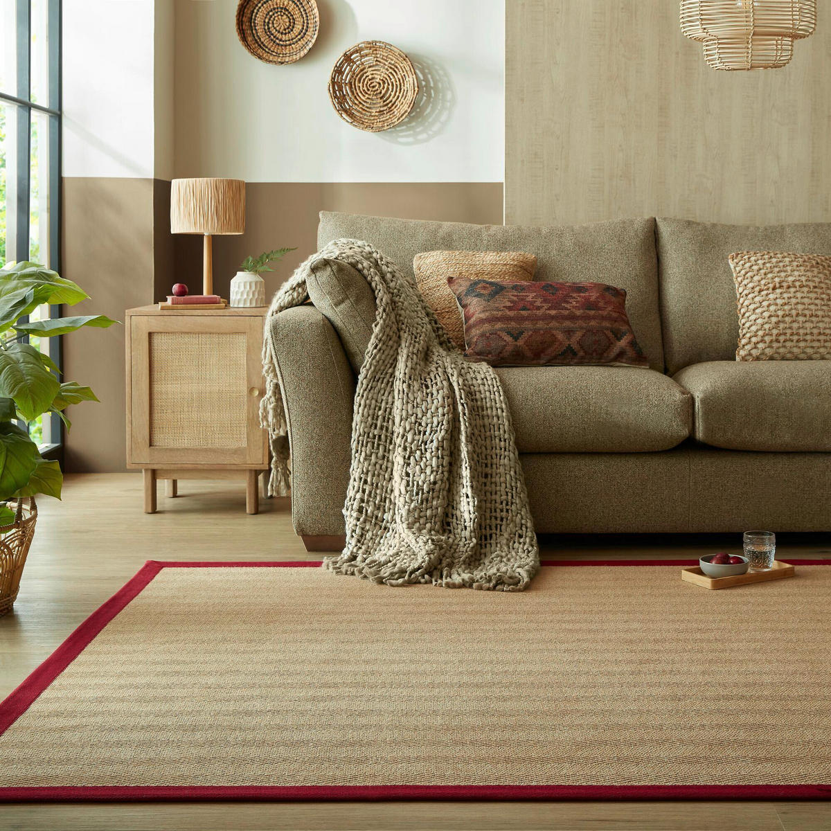 JUTETEPPICH 120/170 cm KIRA JUTE Rot, Naturfarben  - Rot/Naturfarben, KONVENTIONELL, Kunststoff/Textil (120/170cm)