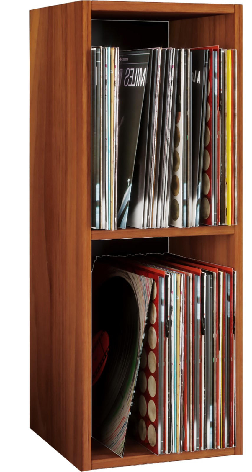 SCHALLPLATTENREGAL - Nussbaumfarben, Basics, Holzwerkstoff (34/72/30cm) - MID.YOU