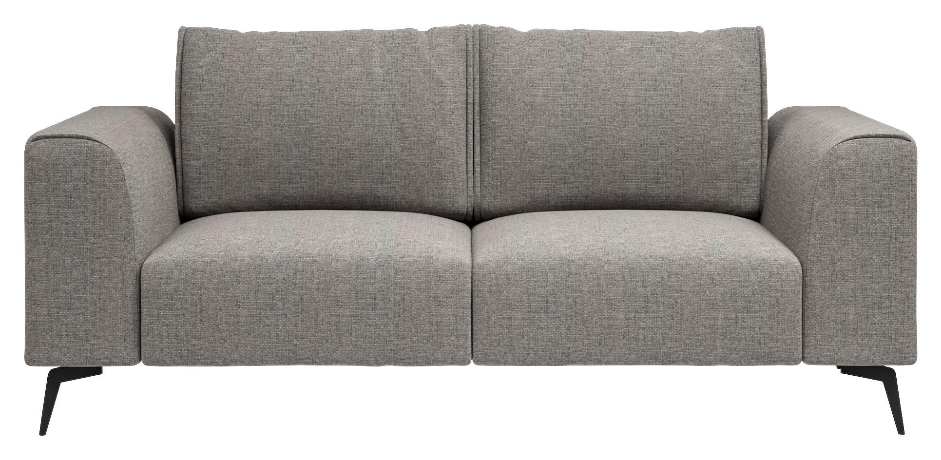 2-SITZER-SOFA beflockt Dunkelgrau  - Dunkelgrau/Schwarz, Design, Holz/Textil (186/88/90cm) - MID.YOU
