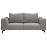 2-SITZER-SOFA in beflockt Dunkelgrau  - Dunkelgrau/Schwarz, Design, Holz/Textil (186/88/90cm) - MID.YOU