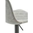 BARHOCKER Lederlook Grau Stahl Sitzfläche 360° drehbar  - Grau, Design, Textil/Metall (43/85 - 110/46cm) - Novel