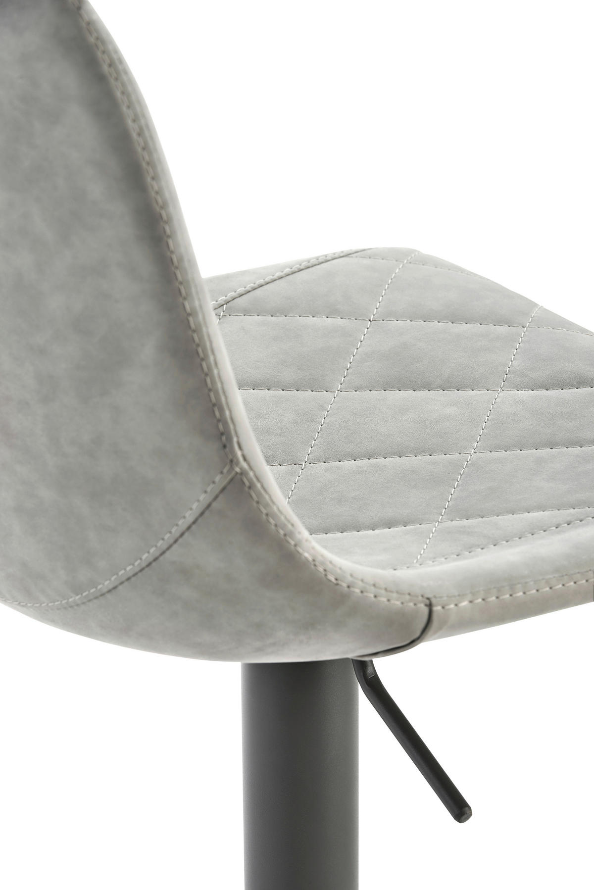 BARHOCKER Lederlook Grau Stahl Sitzfläche 360° drehbar  - Grau, Design, Textil/Metall (43/85 - 110/46cm) - Novel
