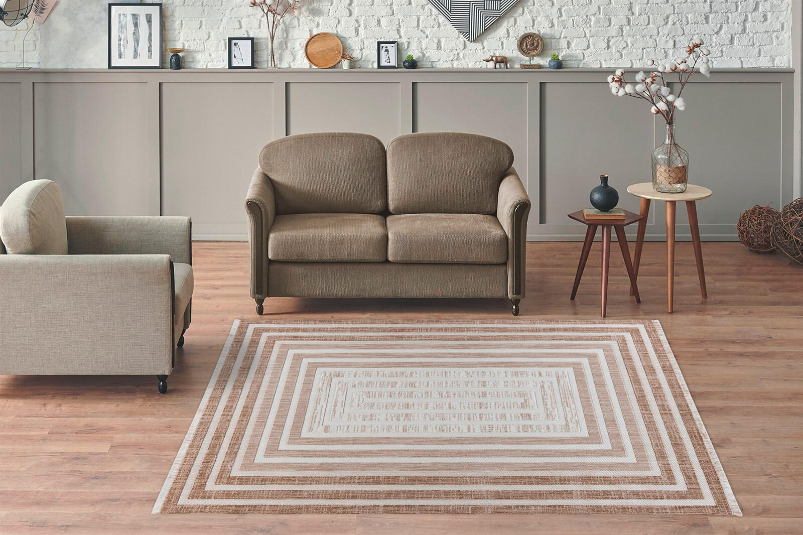 TEPPICH 80/150 cm Sarai 125 Braun / Beige Braun, Beige  - Beige/Braun, KONVENTIONELL, Textil (80/150cm)