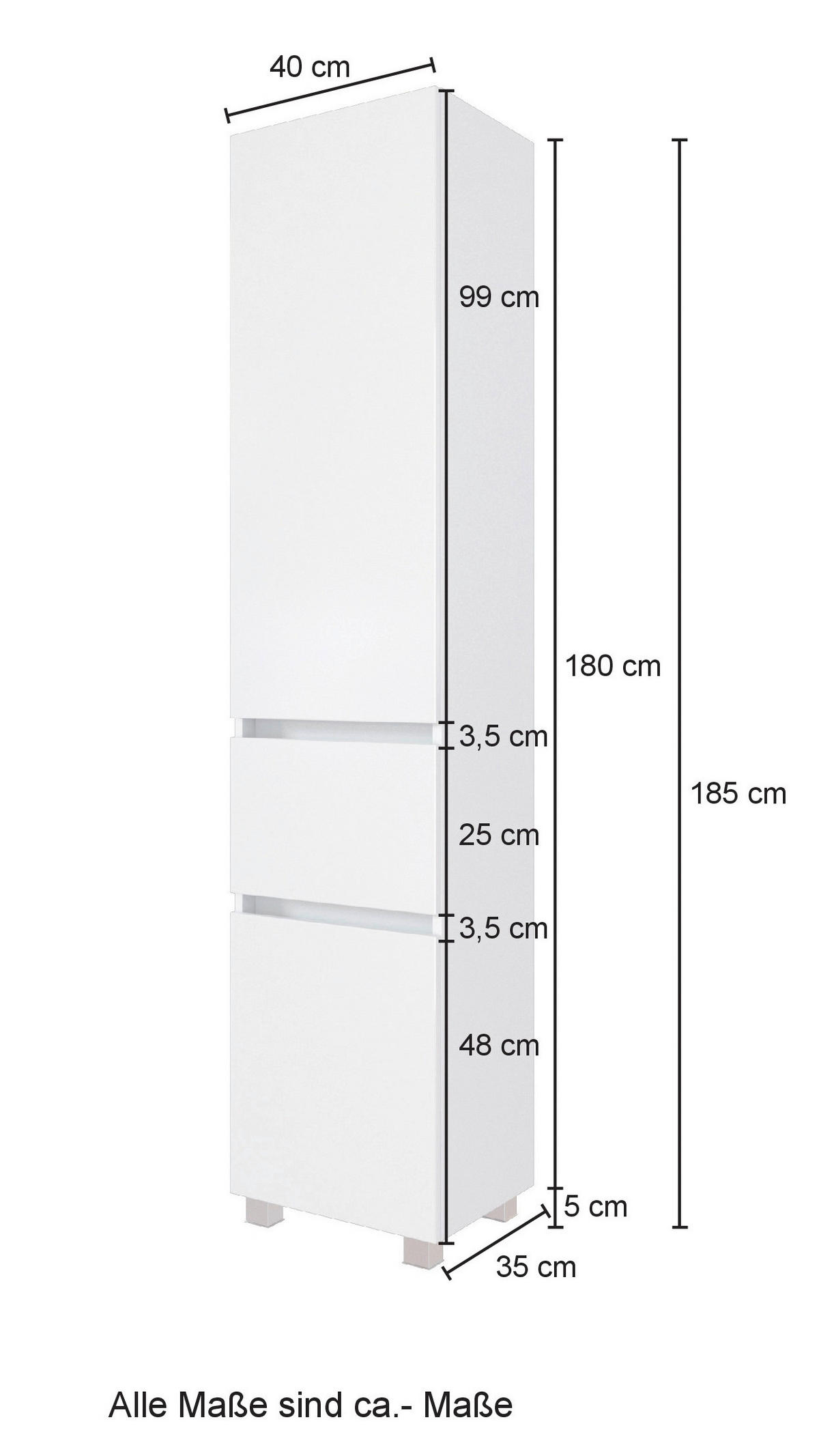 VYSOKÁ SKŘÍŇ, 40/180/35 cm - barvy dubu/barvy stříbra, Konvenční, kompozitní dřevo/plast (40/180/35cm) - Held
