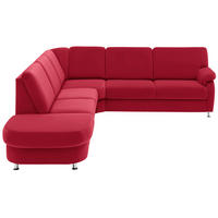 ECKSOFA Flachgewebe Rot  - Rot/Alufarben, Konventionell, Textil/Metall (287/269cm) - Beldomo System