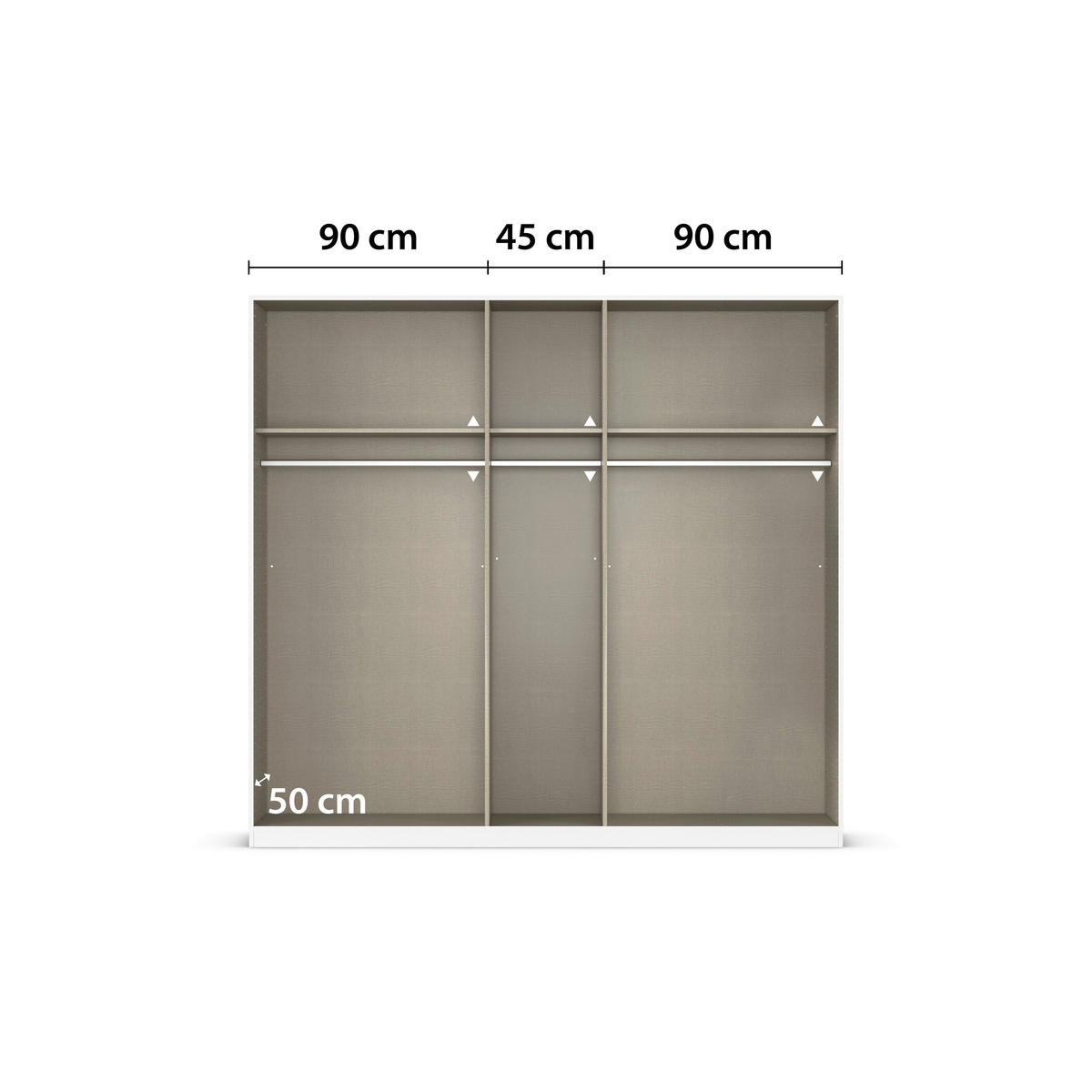 DREHTÜRENSCHRANK 226/197/54 cm,  in Weiß, 5-türig  - Alufarben/Weiß, KONVENTIONELL, Holzwerkstoff/Kunststoff (226/197/54cm) - home24