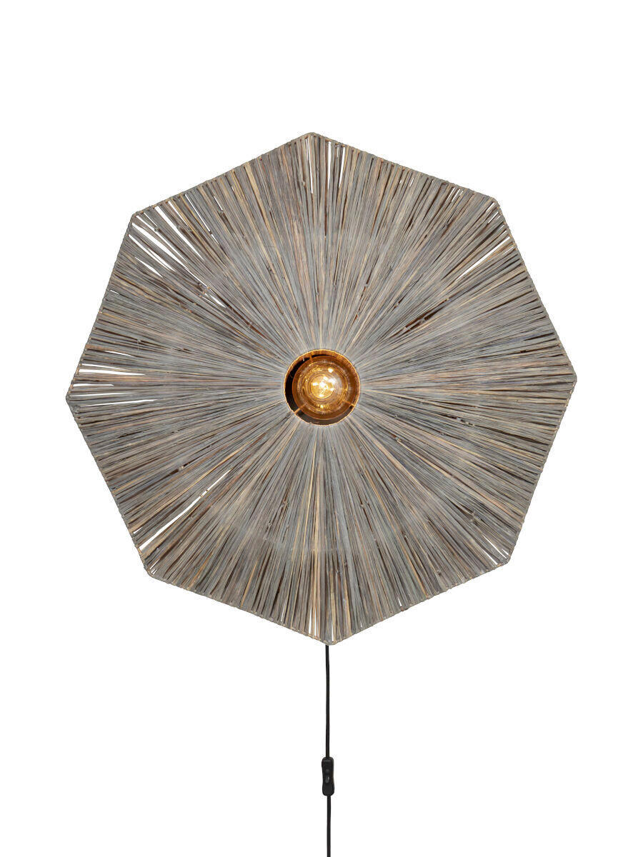 VÄGGLAMPA 45/7 cm   - mörkgrå, Basics, naturmaterial (45/7cm) - Good & Mojo