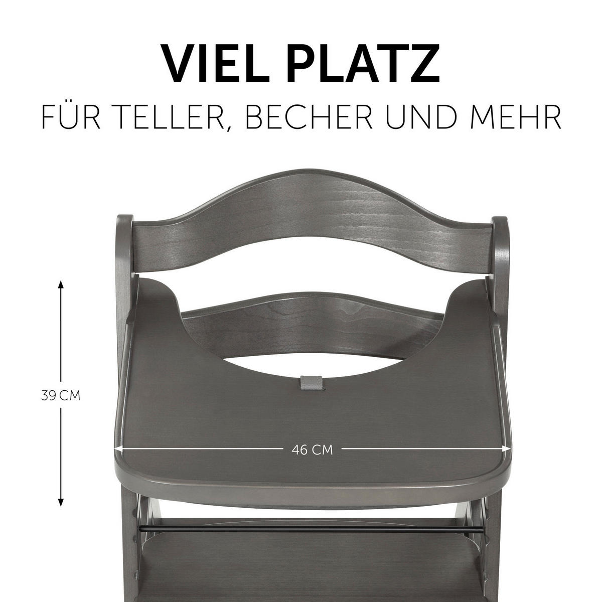 ESS- UND SPIELBRETT ALPHA WOODEN TRAY  - Dunkelbraun, Basics, Holz (38,5/46/3cm) - Hauck