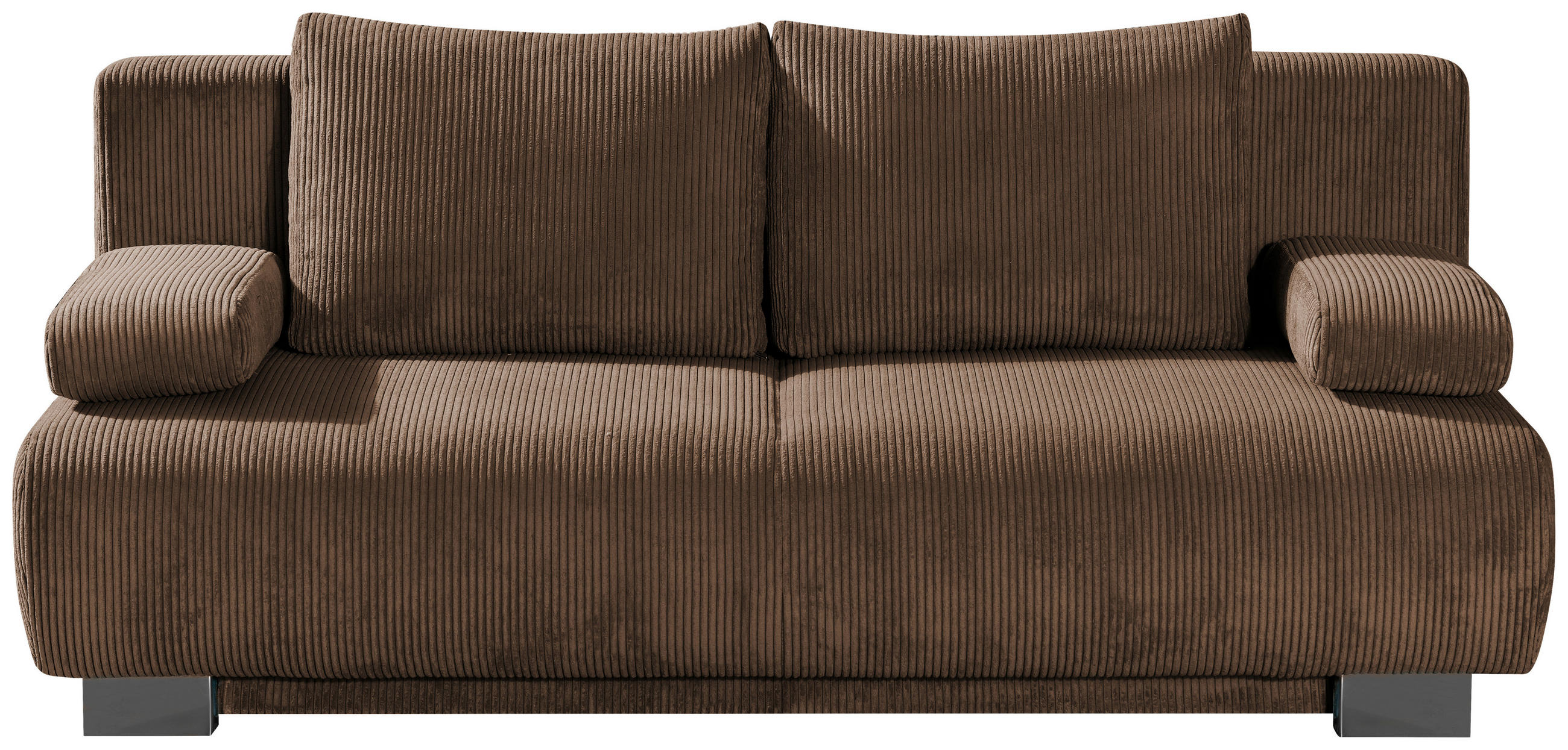 SCHLAFSOFA Cord Dunkelbraun  - Dunkelbraun, KONVENTIONELL, Textil/Metall (196/89/94cm) - Novel