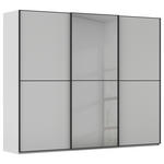 SCHWEBETÜRENSCHRANK  in Grau, Schwarz  - Schwarz/Grau, KONVENTIONELL, Glas/Holzwerkstoff (242/223/68cm) - Novel