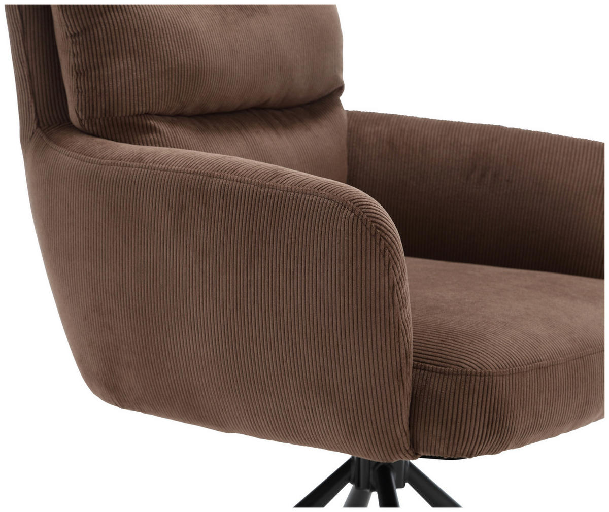 ARMLEHNSTUHL  in Cord  - Schwarz/Braun, KONVENTIONELL, Textil/Metall (58/94/67cm) - Boxxx