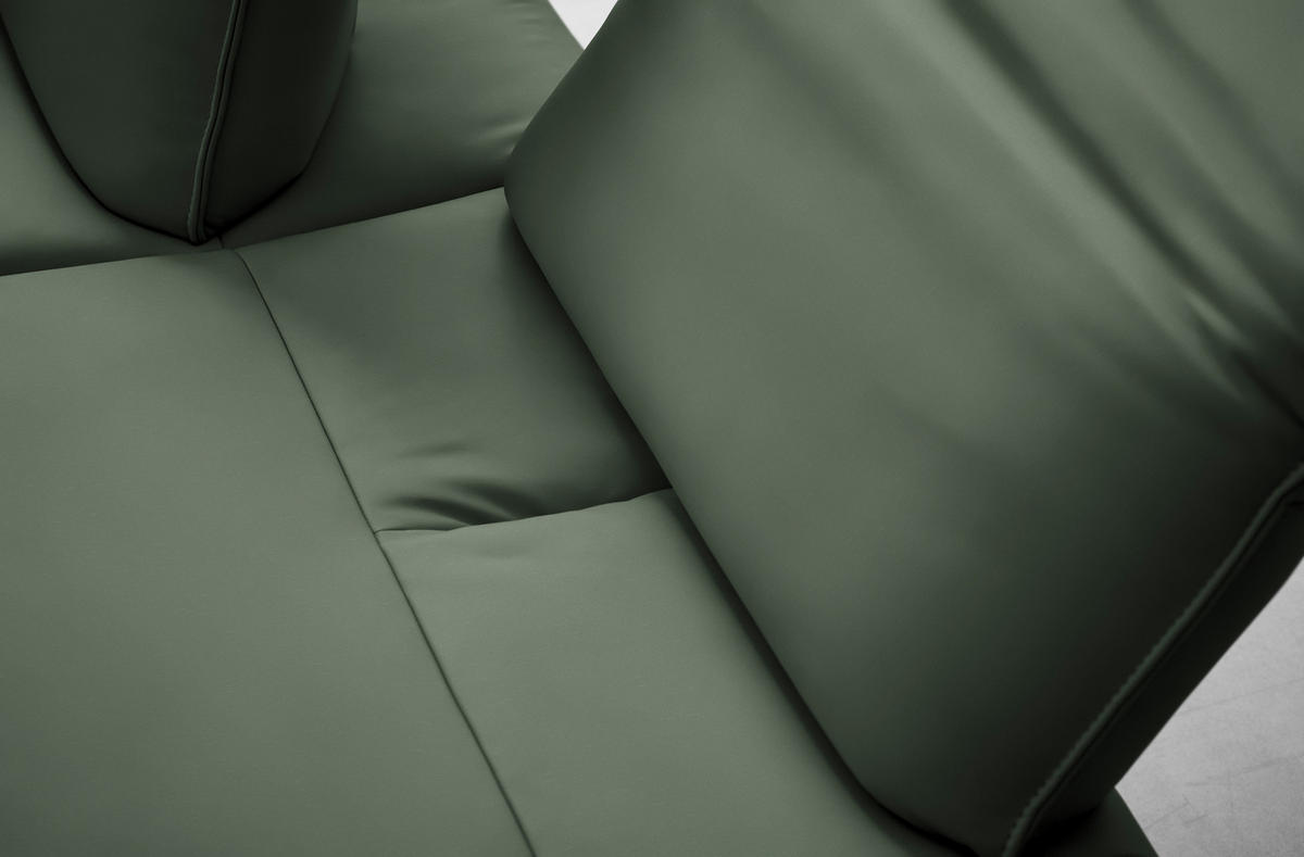 ECKSOFA Echtleder Grün  - Anthrazit/Grün, Design, Leder/Metall (290/230cm) - Johann Jakob
