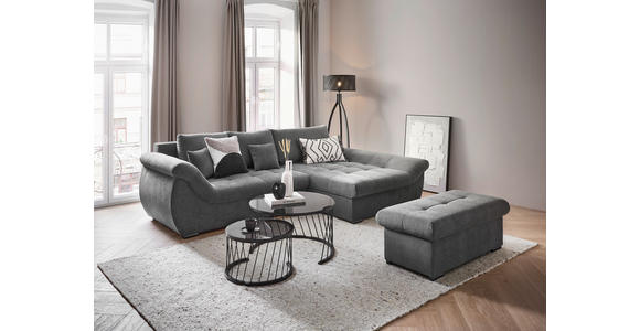 ECKSOFA Grau Flachgewebe  - Schwarz/Grau, Design, Kunststoff/Textil (278/175cm) - Xora