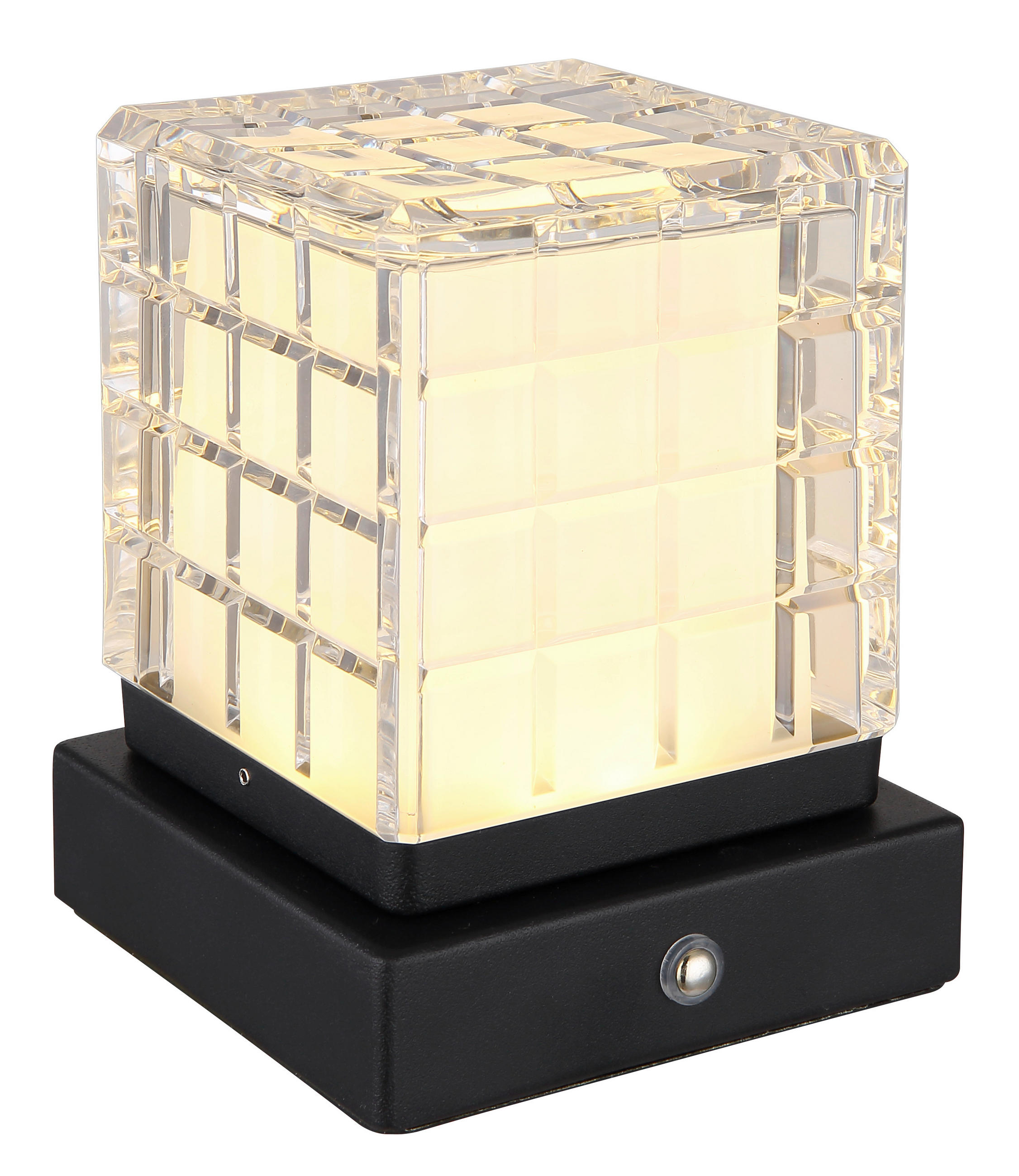 AKKU-TISCHLEUCHTE 10/10/10 cm   - Klar/Schwarz, Trend, Kunststoff/Metall (10/10/10cm) - Globo