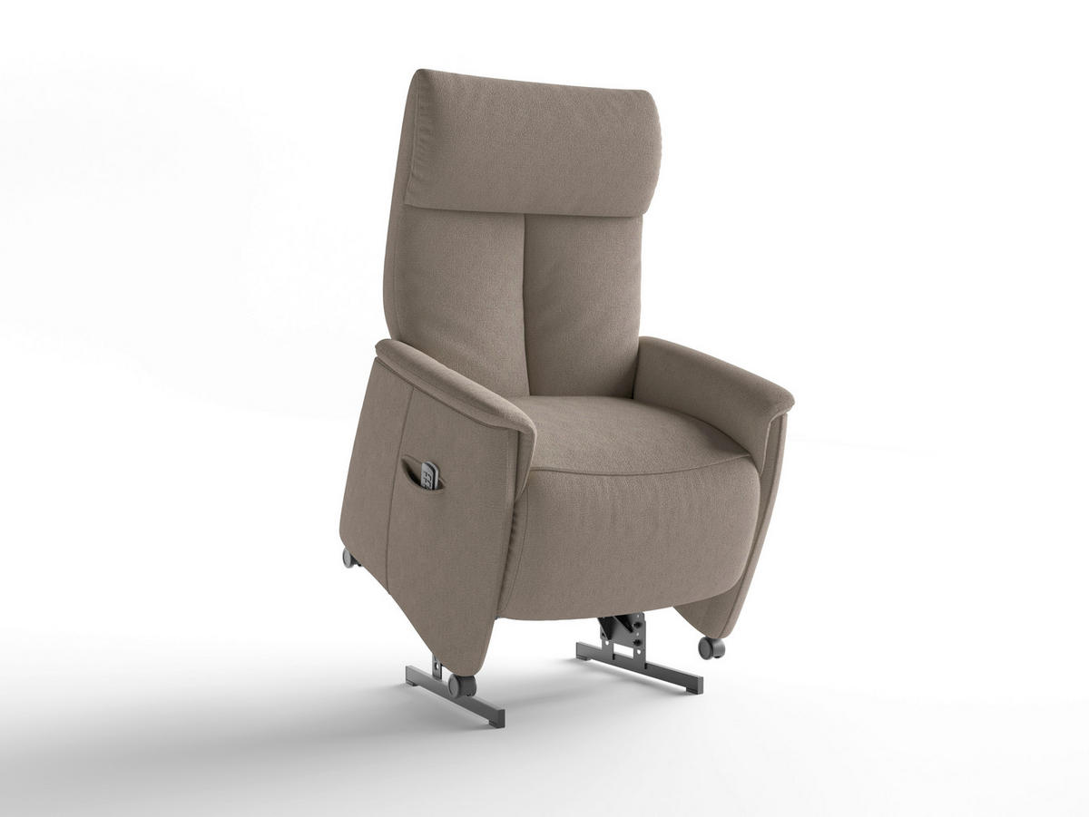 RELAXAČNÍ KŘESLO, textil, šedohnědá - černá/šedohnědá, Basics, textil/plast (76/112/84cm) - Sit & More