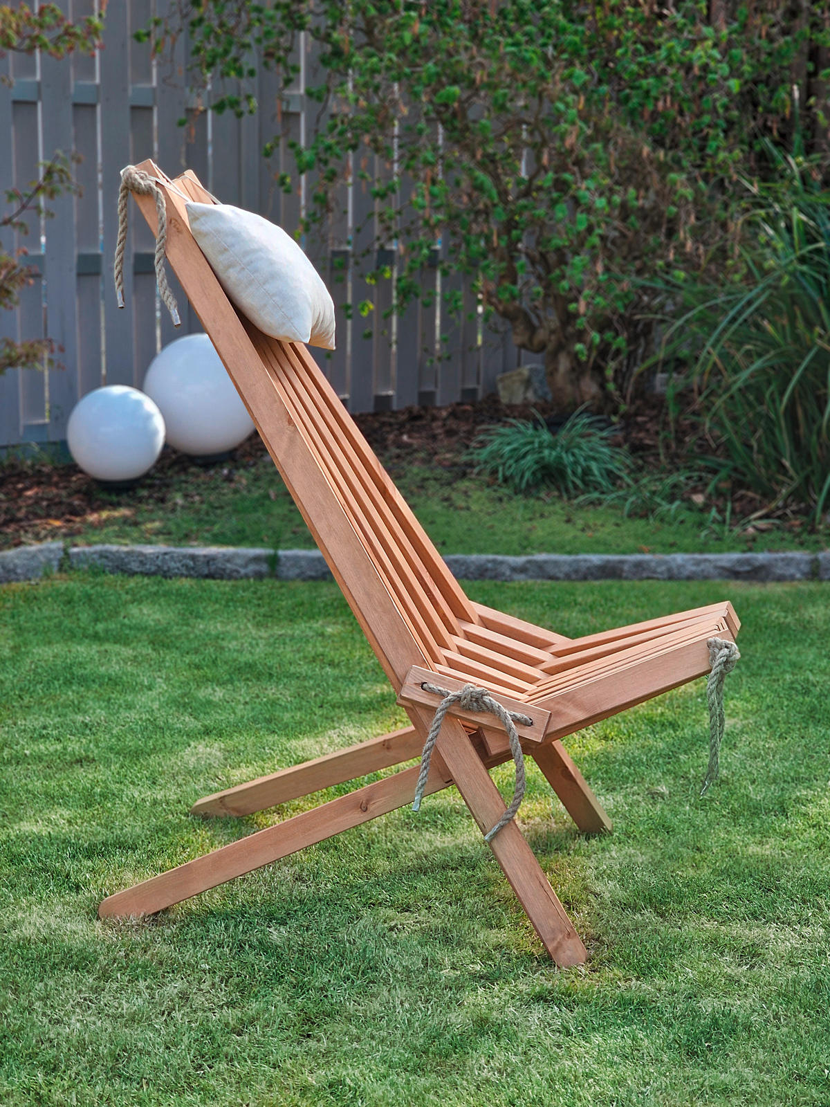 GARTEN-RELAXSESSEL Kiefer  - Braun, MODERN, Holz/Textil (69/104/93cm) - Gardenson