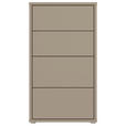 KOMMODE , 55/99/35 cm, 4 Schublade(n)  - Taupe/Silberfarben, Trend, Holzwerkstoff/Kunststoff (55/99/35cm) - Carryhome