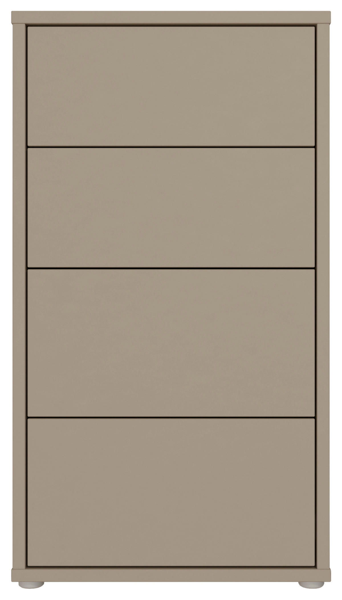 KOMMODE , 55/99/35 cm, 4 Schublade(n)  - Taupe/Silberfarben, Trend, Holzwerkstoff/Kunststoff (55/99/35cm) - Carryhome