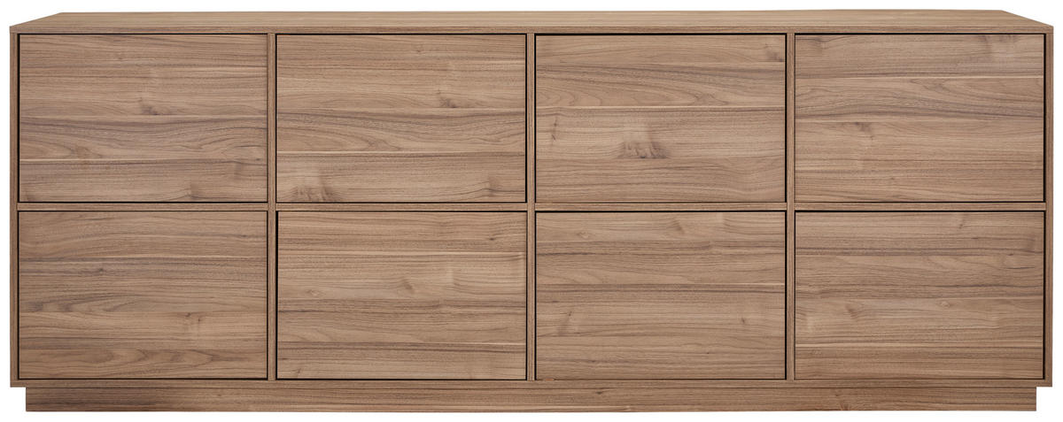 ŠIROKÁ KOMODA, farba orecha, 220,5/82,5/41,5 cm - farba orecha, Design, kompozitné drevo (220,5/82,5/41,5cm) - MID.YOU