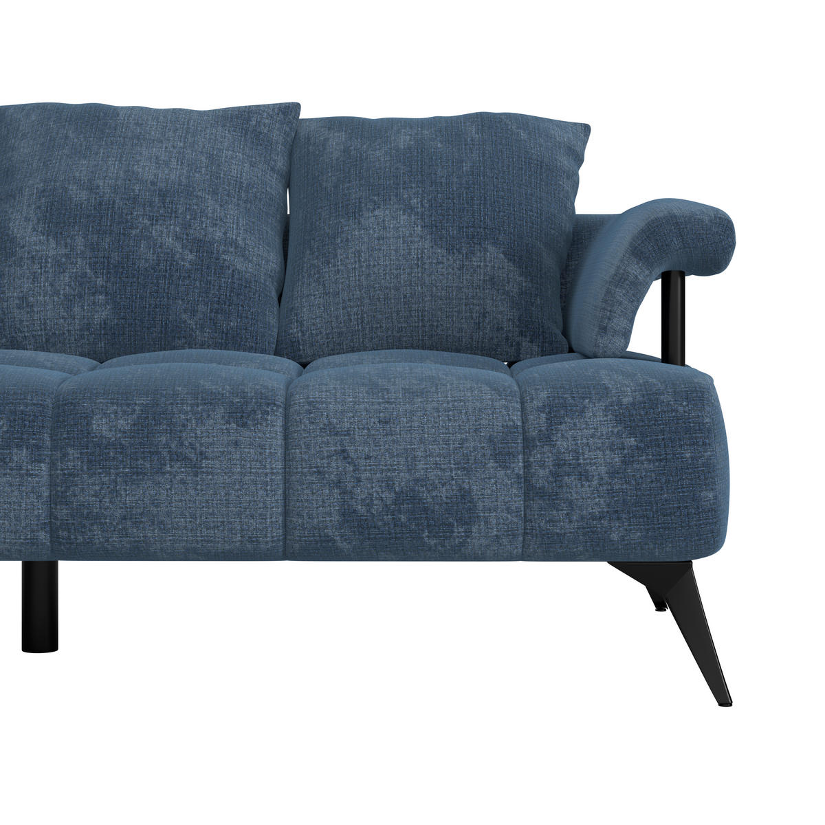ECKSOFA in Flachgewebe Blau  - Blau/Schwarz, Modern, Kunststoff/Textil (200/297cm) - Livetastic