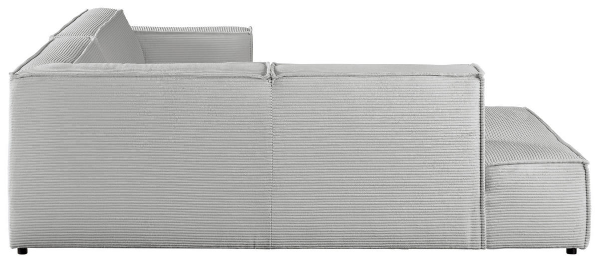 ECKSOFA in Cord Grau  224/254 cm  - Schwarz/Grau, KONVENTIONELL, Kunststoff/Textil (224/254cm) - Hom`in