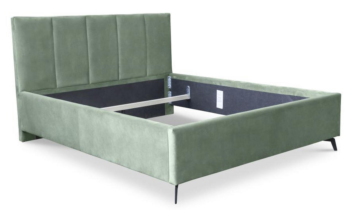 KREVET 177/110/217 cm 160/200 cm      - boja hroma, Moderno, drvo/tekstil (160/200cm) - Hom`in