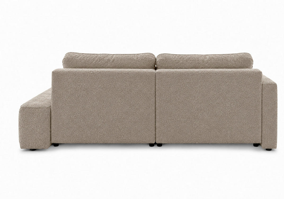 ECKSOFA FREDO Hellbraun Bouclé  - Hellbraun/Schwarz, Design, Kunststoff/Textil (150/233cm) - MID.YOU