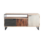 LOWBOARD  in 175/77/40 cm  - Hellbraun/Schwarz, Design, Holz/Stein (175/77/40cm) - Carryhome