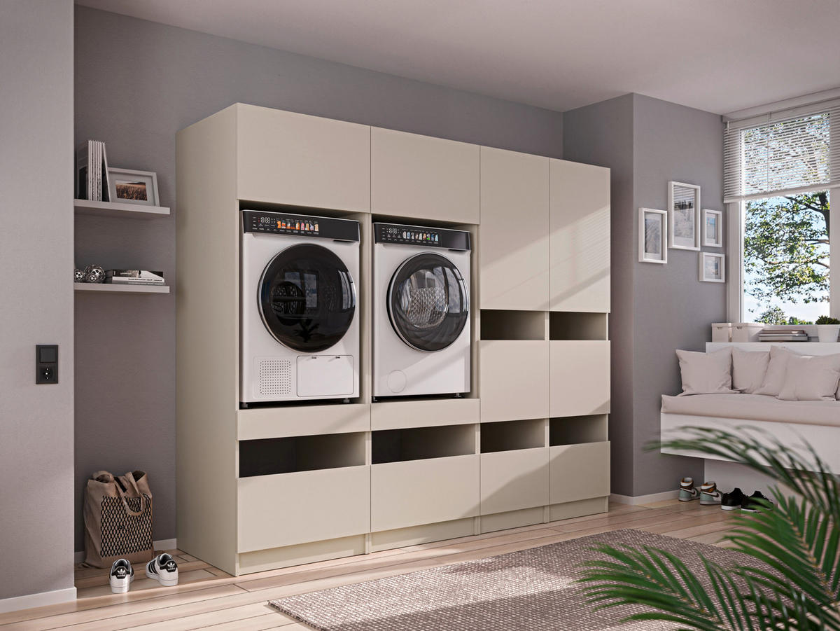 MEHRZWECKSCHRANK 50/200/68 cm  in Kaschmir  - Kaschmir/Schwarz, Design, Holzwerkstoff/Metall (50/200/68cm) - Milino