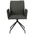 ARMLEHNSTUHL  , Typenauswahl, Sitzfläche 360° drehbar  , Webstoff, Mikrofaser  ,  - Anthrazit/Schwarz, Design, Textil/Metall (60/91/60cm) - Moderano