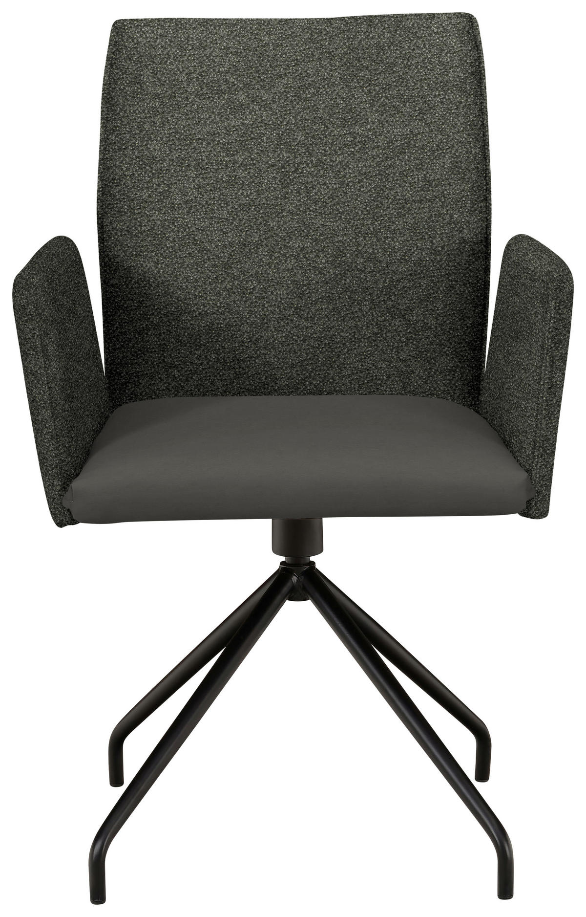 ARMLEHNSTUHL  in Stahl Webstoff, Mikrofaser  - Anthrazit/Schwarz, Design, Textil/Metall (60/91/60cm) - Moderano