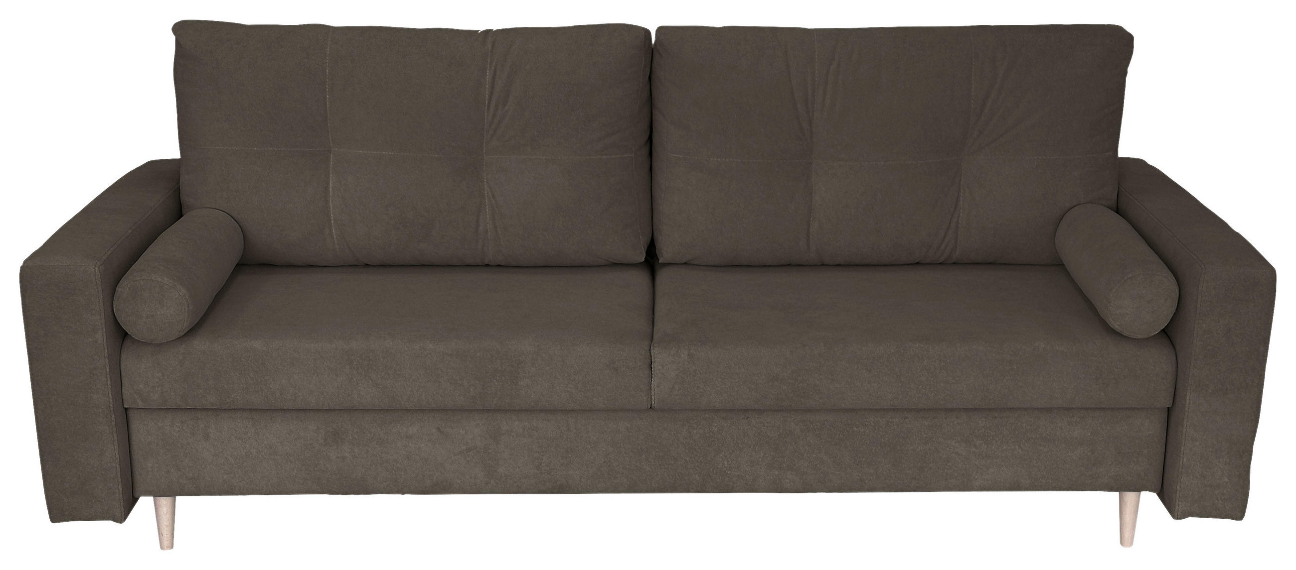 SCHLAFSOFA Cord Grau  - Schwarz/Naturfarben, Design, Holz/Kunststoff (220/96/98cm) - MID.YOU